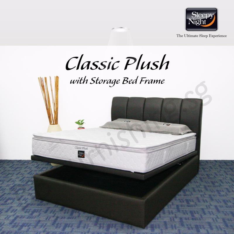Sleepy Night (Super Single) Classic Plush Mattress with Jacinta
Storage Bedframe