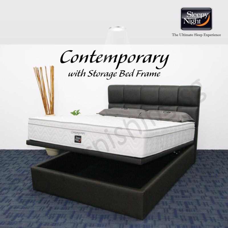 Sleepy Night (Super Single) Contemporary Mattress with Jean Storage
Bedframe