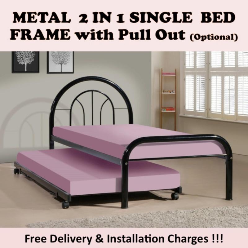 SURIA Single Bed with Pull Out Bed + 1 Plywood