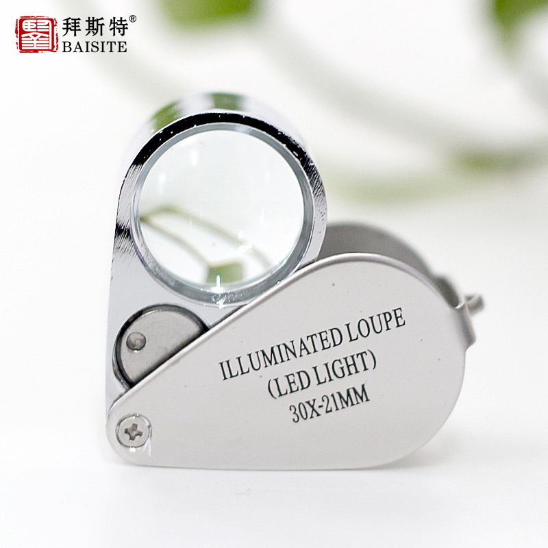 Thanks to Manchester 30 times magnifying mirror with LED lights
21mm geological jewelry handheld diamond crystal Jewelry appraisal
tool