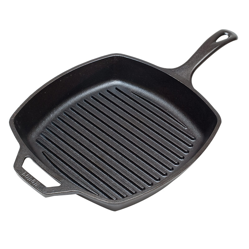 US imports lodge no coated cast iron striped steak Frying Pan cast iron pot pure wok 26 cm Singapore