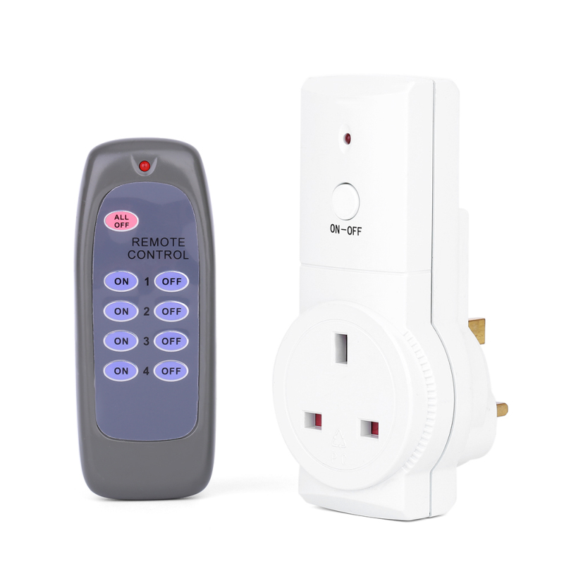 Wireless Remote Control Electric Power Outlet Switch Socket 4 Pack UK