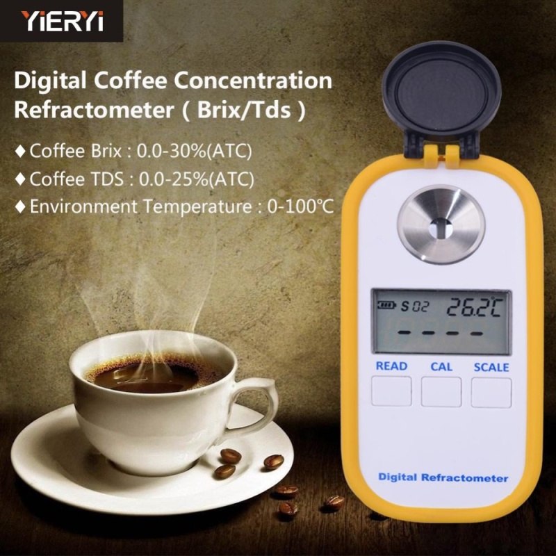 yieryi Digital Coffee Concentration Refractometer Brix TDS Coffee
Brix 0-30 Brix and Coffee TDS 0-25 Digital Refractometer - intl