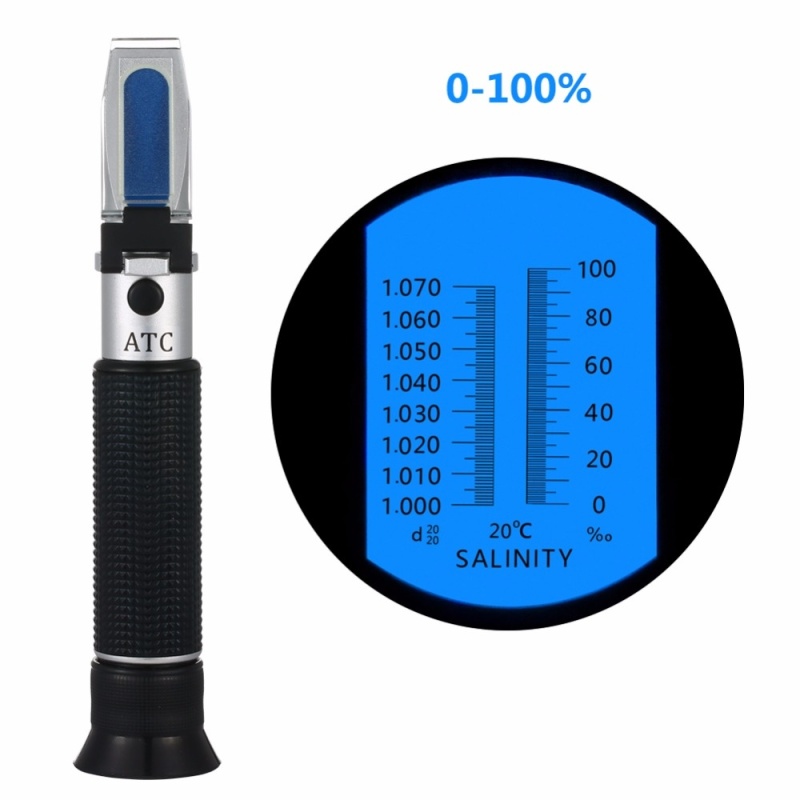 yieryi Handheld brix 0-100% Salinity refractometer 1.000-1.070SG
Salinity Seawater salinometer ATC from 10 to 30C portable
refractometer - intl