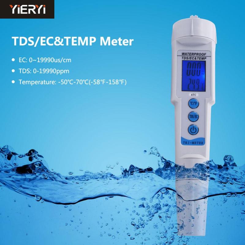 yieryi High Quality EC Meter Digital Water TDS Meter Filter Automatic calibration Tester for Measuring Water Quality Purity - intl
