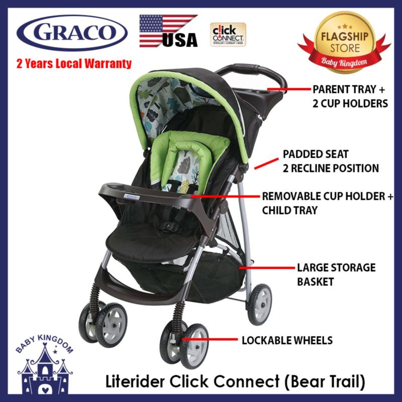 Graco Literider Click Connect Stroller (Bear Trail) - Local Warranty Singapore