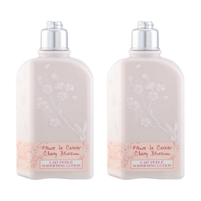 Buy 2 x L'Occitane Cherry Blossom Shimmering Lotion 8.4oz, 250ml - intl Singapore