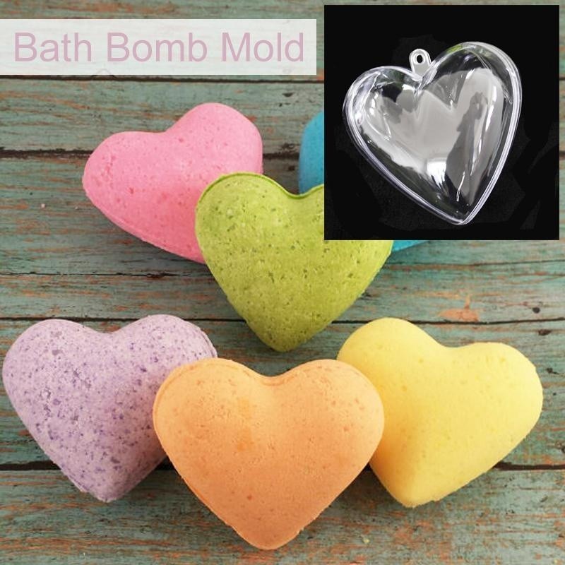 Buy 65 mm DIY Clear Plastic Bath Bomb Mould Acrylic Mold Heart Shape Hot - intl Singapore