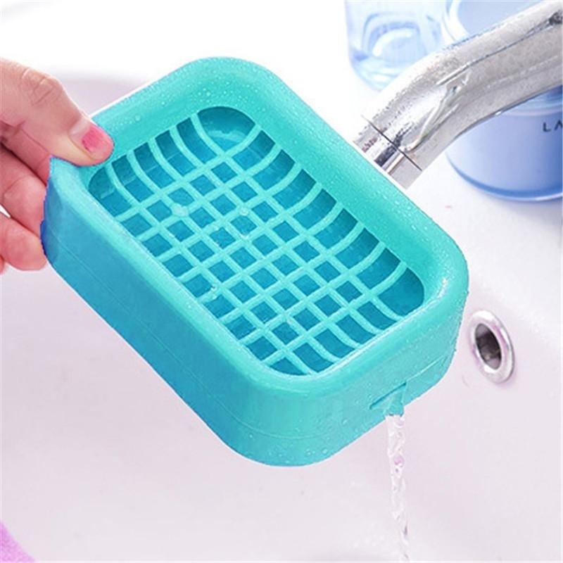 Buy Creative Double Layer Draining Soap Holder Non-slip Soap Box Blue - intl Singapore