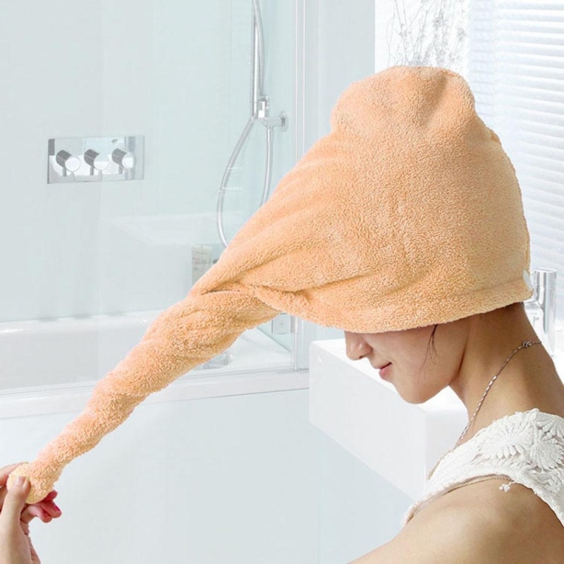 Buy Cyber Big Discount Strong Water Absorbing Microfiber Wrap Dry Hair Hat Cap Towel( Yellow ) - intl Singapore