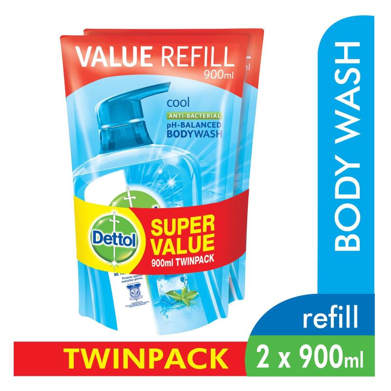 Buy Dettol Body Wash Pouch Cool 900Ml Twin Pack Singapore