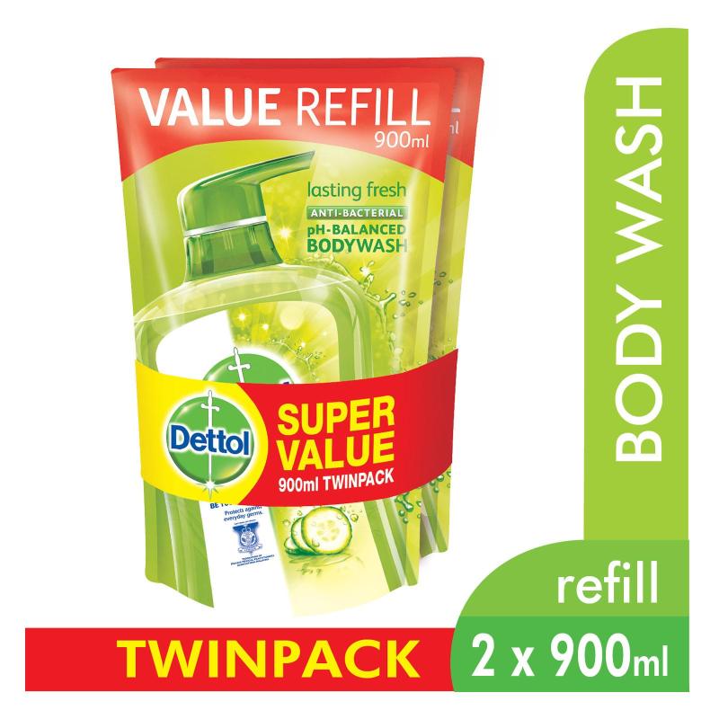 Buy Dettol Body Wash Pouch Lasting Fresh 900Ml Twin Pack Singapore