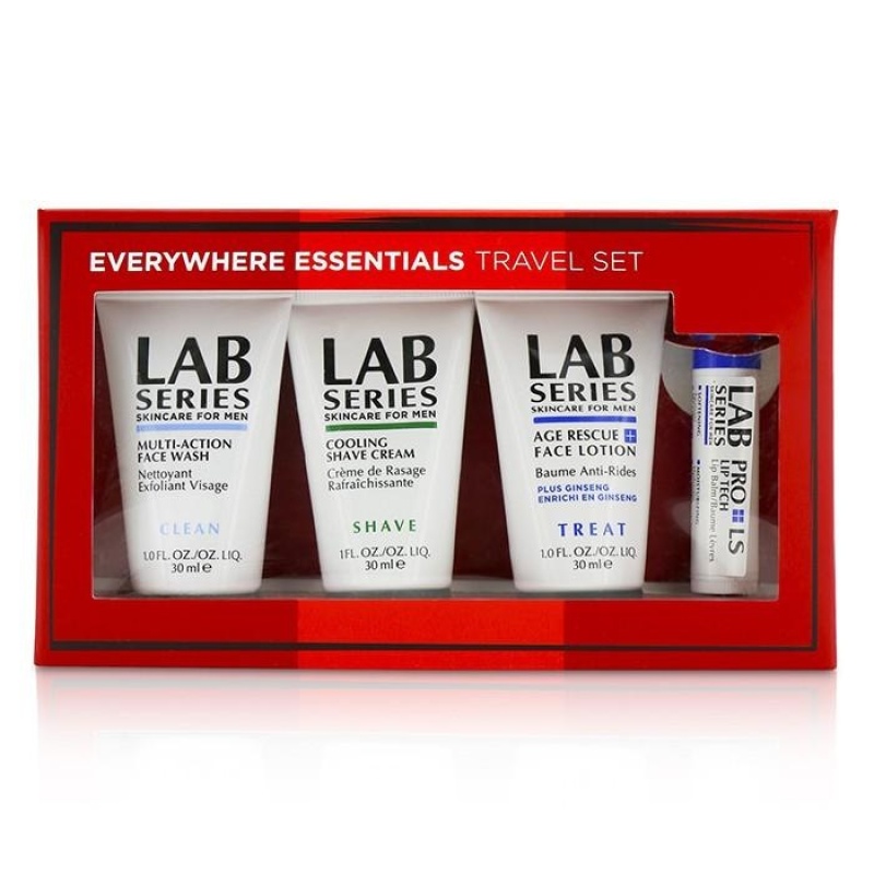 Buy Lab Series Travel Set: Multi-Action Face Wash 30ml + Face Lotion 30ml + Shave cream 30ml + Lip Balm 4.3g - intl Singapore
