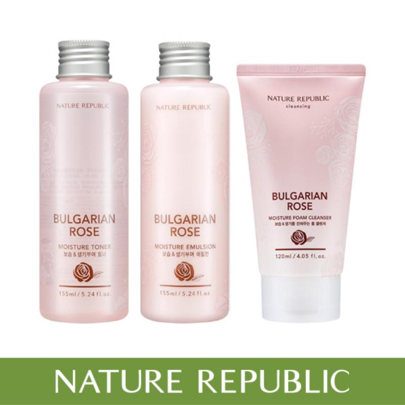 Buy Nature Republic Bulgarian Rose Set (Moisture Toner 155ml & Emulsion 155ml & Foam Cleanser 120ml) Singapore