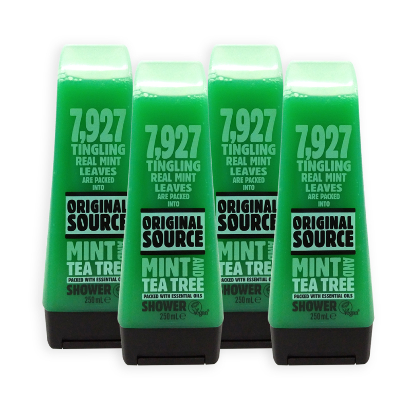 Buy Original Source Mint And Tea Tree Shower Gel with Essential Oils 250ml x 4 Bottles - 6474 Singapore