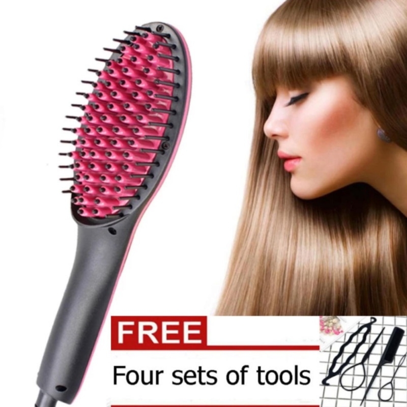Buy SHINE Hair Straightener Professional Automatic Straightening FlatIron with Salon 3D Ceramic Bristles LCD Display Electric StraightHair Comb Brush - intl Singapore