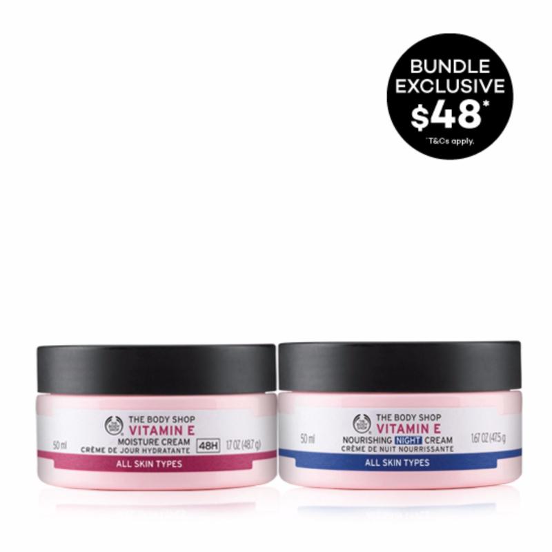 Buy The Body Shop Vitamin E Moisture Cream 50ML & Night Cream 50ML- Bundle Exclusive Singapore