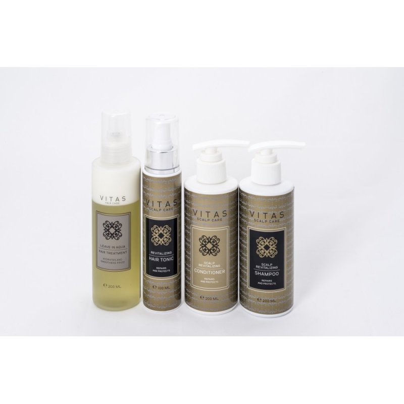 Buy Vitas Pro Scalp Revitalizing Shampoo & Conditioner - 200ml + Tonic & Leave-in Aqua Hair Treatment Singapore