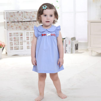 Infants And Children Under The Age Of Princess Cotton Short-sleeveddress (Blue) (Blue) April 2018 - 2 Infants and children under the age of Princess cotton short-sleeveddress (Blue) (Blue) - 2