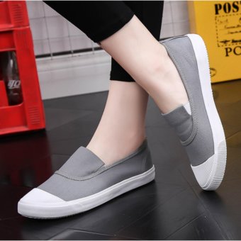 Ocean NEW Ladies Fashion Flat Shoes Han Edition Canvas ShoesGrey Intl Ocean NEW Ladies Fashion Flat Shoes Han Edition Canvas ShoesGrey Intl