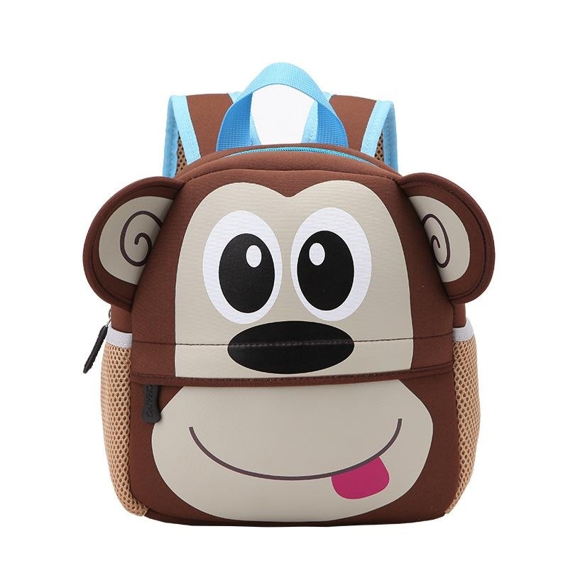 3D Cute Animal Backpack Kids School Bags - Monkey - intl