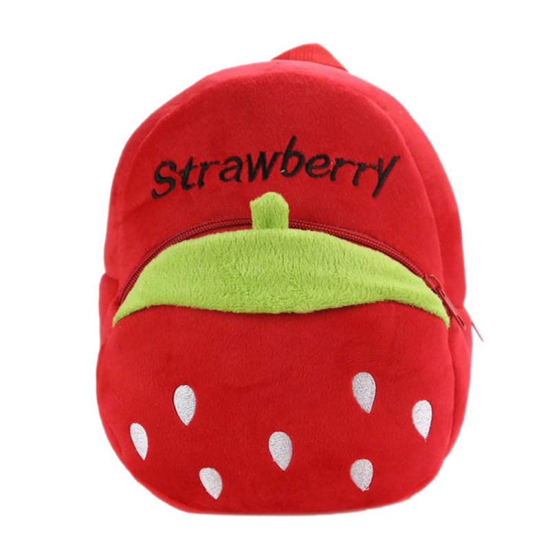 Kids Babies Cartoon Fruit Pattern Kids Child Small Soft Plush
Schoolbag School Bag Backpack Red Strawberry