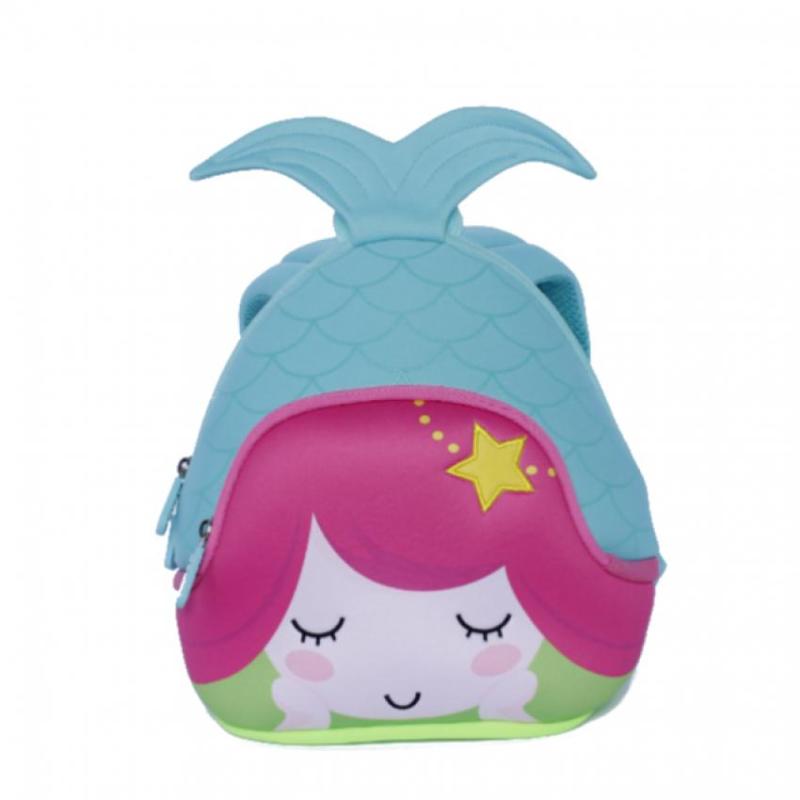 KinderBrands Nohoo Ergonomic 3D Mermaid Kids’ Neoprene Backpack School Bag (Blue)