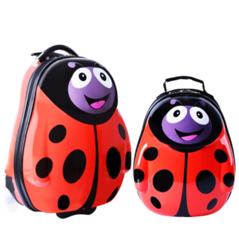 Travel Tots Kids 2 Pc Luggage Set -18" Carry On Luggage & 13" Backpack Ladybug - intl