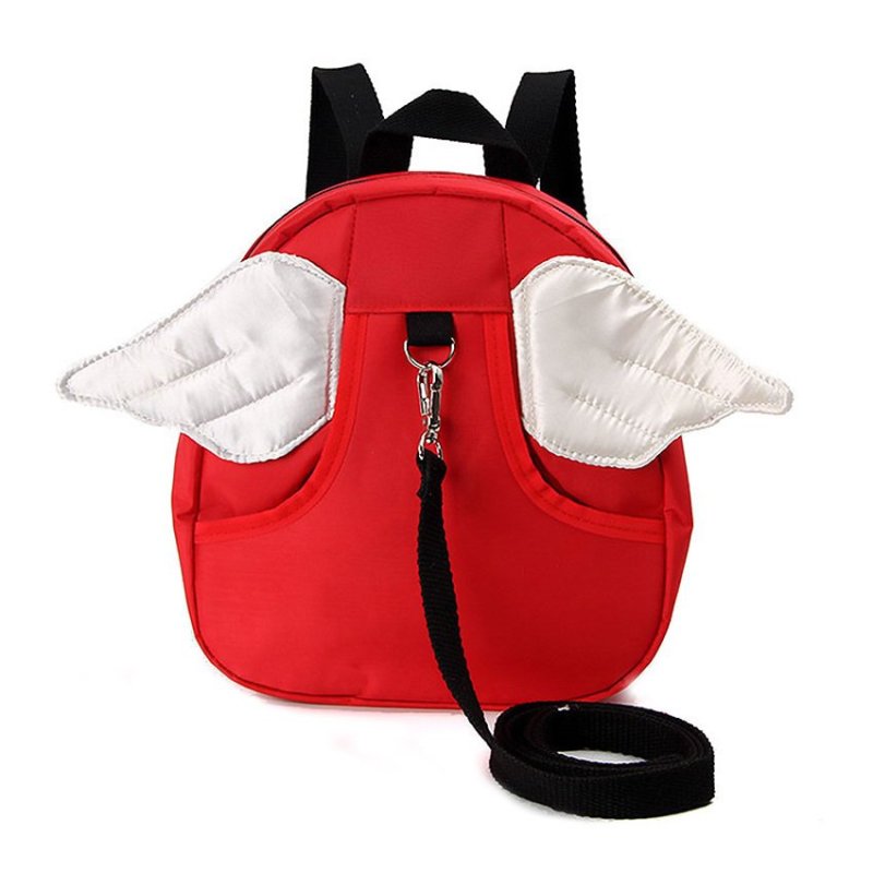 Yika Anti-Lost Kids Angel Wings Rucksack Backpack School Bag (Red)