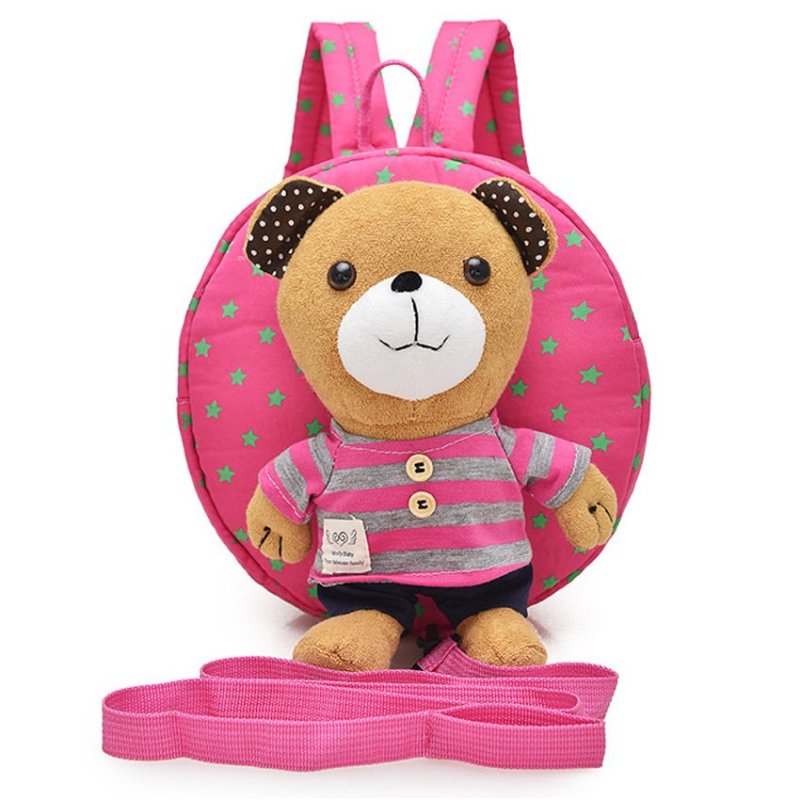 Yika Mini Kids Anti-lost Walking Helper Harness Backpack Bag Stripe
Bear (Rose Red)